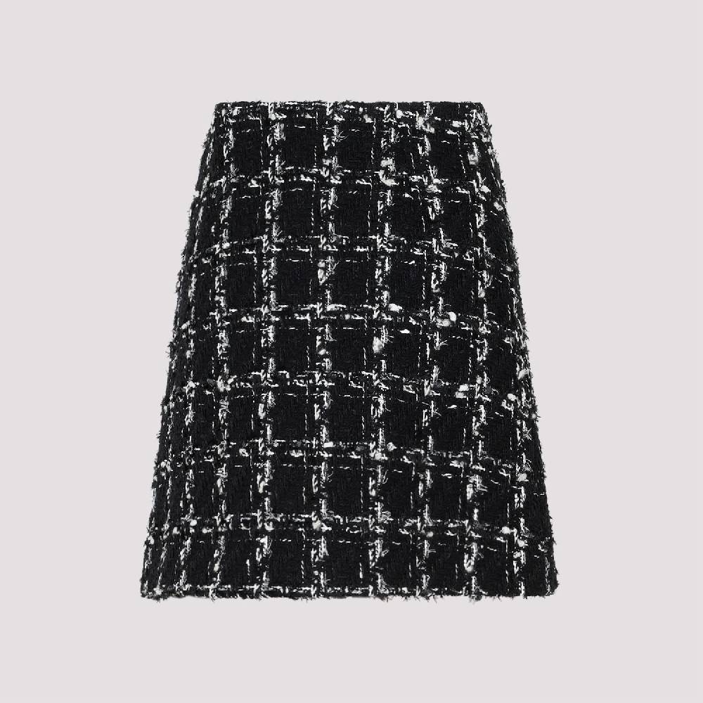 GIAMBATTISTA VALLI  Minigonna in Tweed Giambattista Valli - Quadri Bianco e Nero Moda