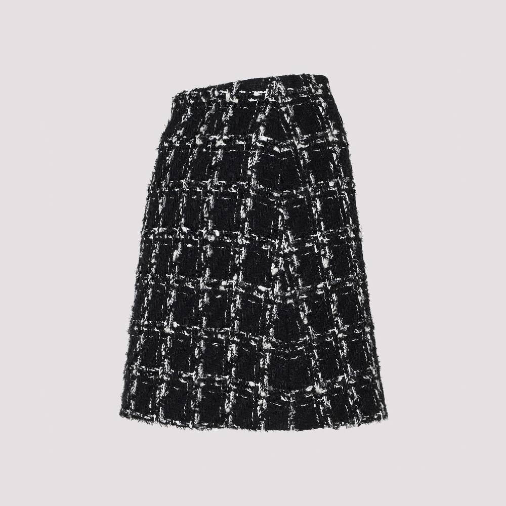 GIAMBATTISTA VALLI  Minigonna in Tweed Giambattista Valli - Quadri Bianco e Nero Moda