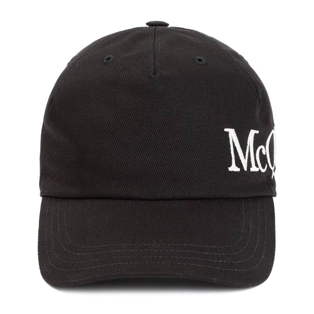 ALEXANDER MCQUEEN Cappellino in Cotone con Logo Ricamato Alexander McQueen - Nero
