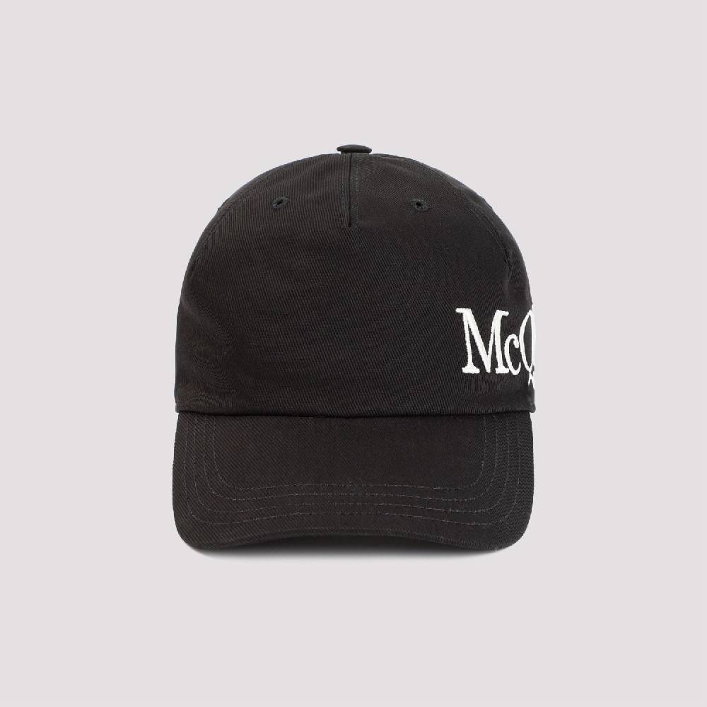 ALEXANDER MCQUEEN  Cappellino in Cotone con Logo Ricamato Alexander McQueen - Nero Rilascio limitato
