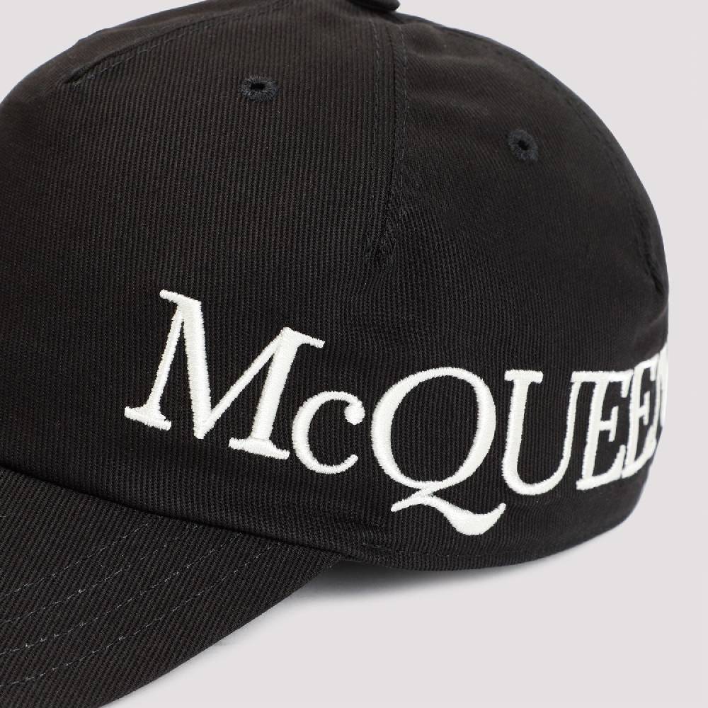 ALEXANDER MCQUEEN  Cappellino in Cotone con Logo Ricamato Alexander McQueen - Nero Rilascio limitato