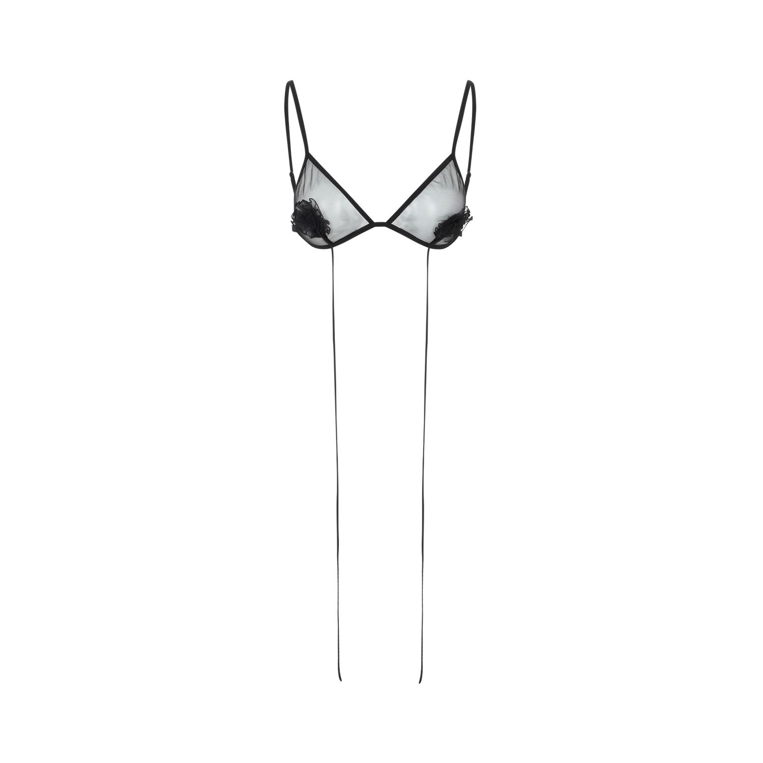 NENSI DOJAKA  Reggiseno Nensi Dojaka Nero Trasparente con Fiore Nuovo