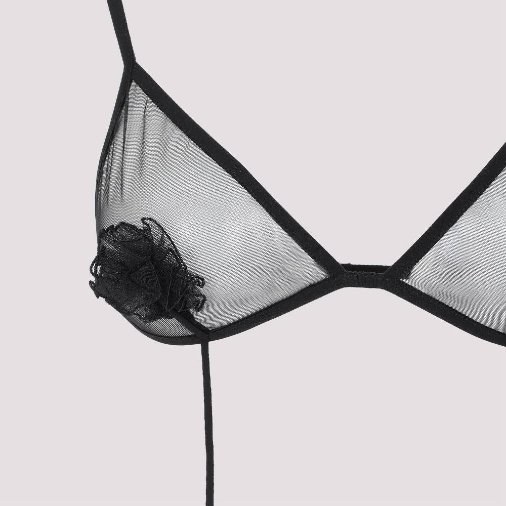 NENSI DOJAKA  Reggiseno Nensi Dojaka Nero Trasparente con Fiore Nuovo
