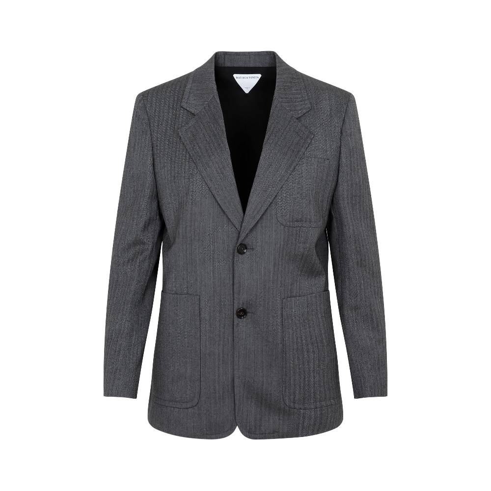 BOTTEGA VENETA Blazer di Lana Chevron Grigio Bottega Veneta per Donna