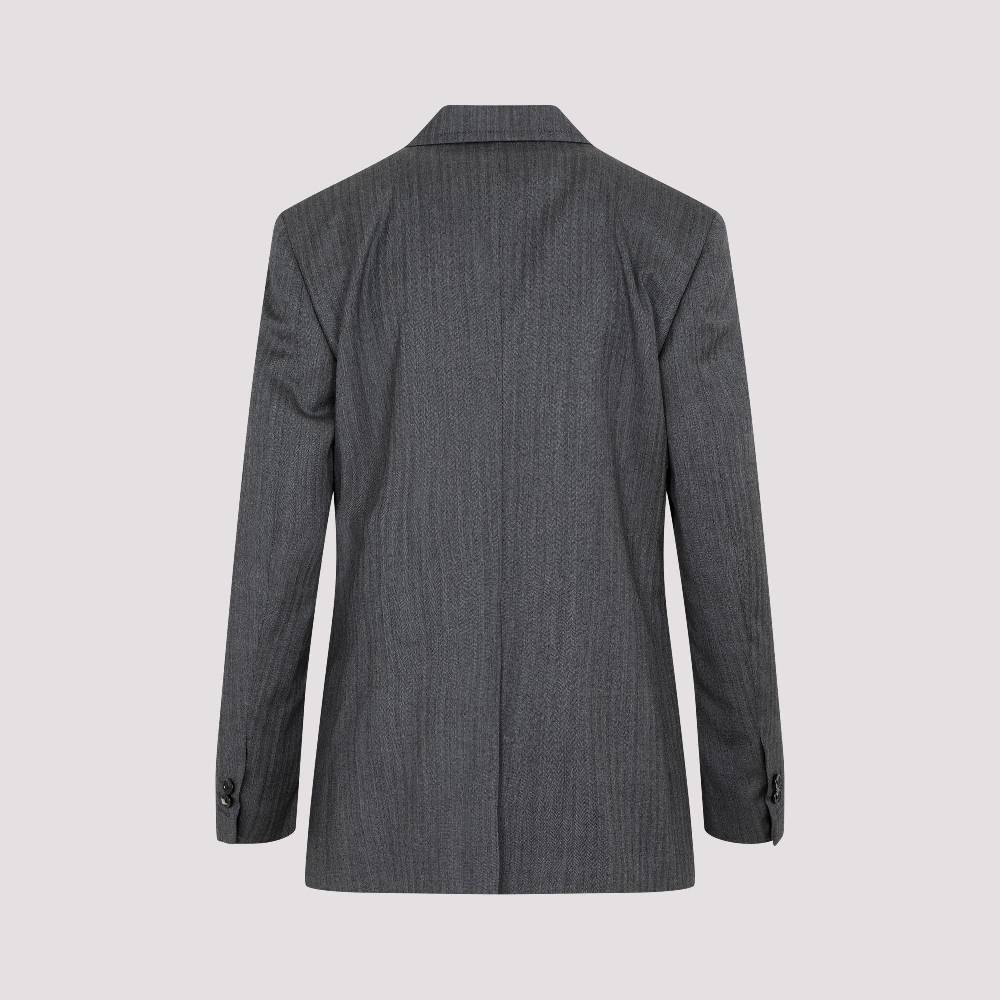 BOTTEGA VENETA  Blazer di Lana Chevron Grigio Bottega Veneta per Donna Qualità