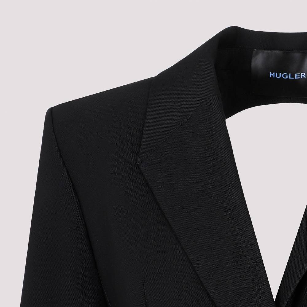 MUGLER  Giacca Avvolgente in Misto Lana Nera MUGLER Donna Vendita
