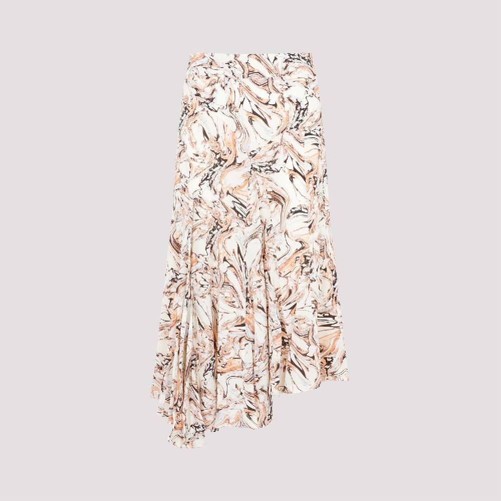 ISABEL MARANT  Gonna in Seta Toscane Isabel Marant Beige con Motivo Geometrico Promozione