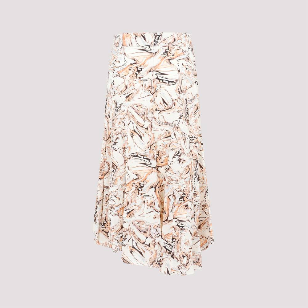 ISABEL MARANT  Gonna in Seta Toscane Isabel Marant Beige con Motivo Geometrico Promozione