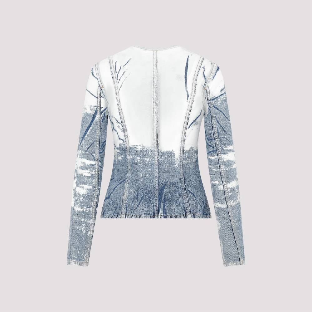 DIESEL  Giacca di Jeans Strappata Blu DIESEL in Cotone da Donna Super sconto