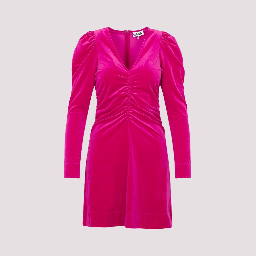 GANNI  Abito Mini in Velluto GANNI Love Potion - Rosa & Viola 50% di sconto con spedizione gratuita