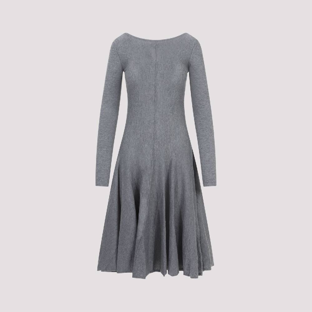 KHAITE  Abito Svasato in Lana Vergine Grigio KHAITE da Donna Officina