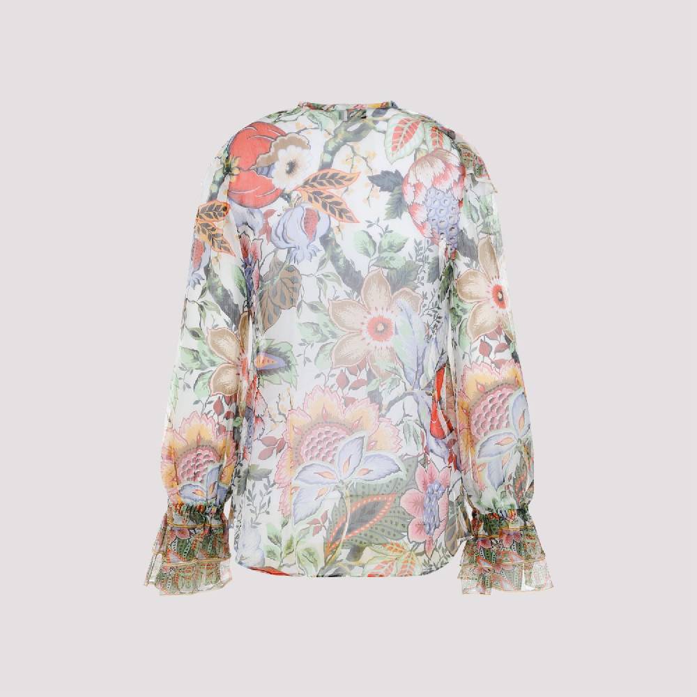 ETRO  Camicia ETRO in Seta Floreale con Ruche - Multicolore Limitato a 3 giorni