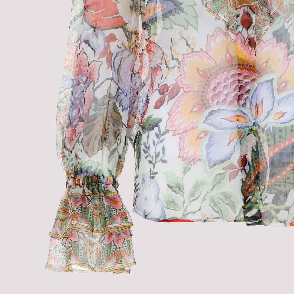ETRO  Camicia ETRO in Seta Floreale con Ruche - Multicolore Limitato a 3 giorni