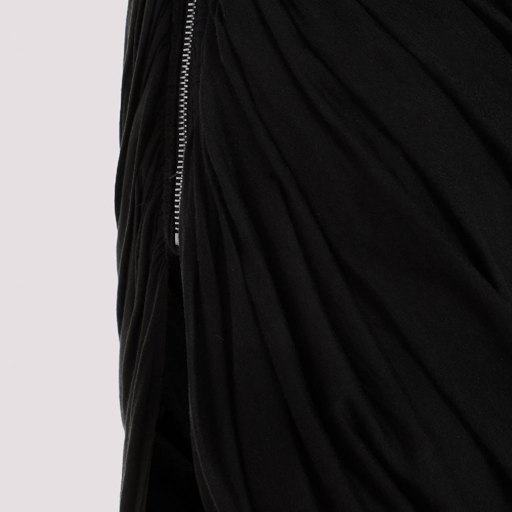 RICK OWENS  Abito Drappeggiato Monospalla Nero in Cotone di Rick Owens Esporta salva