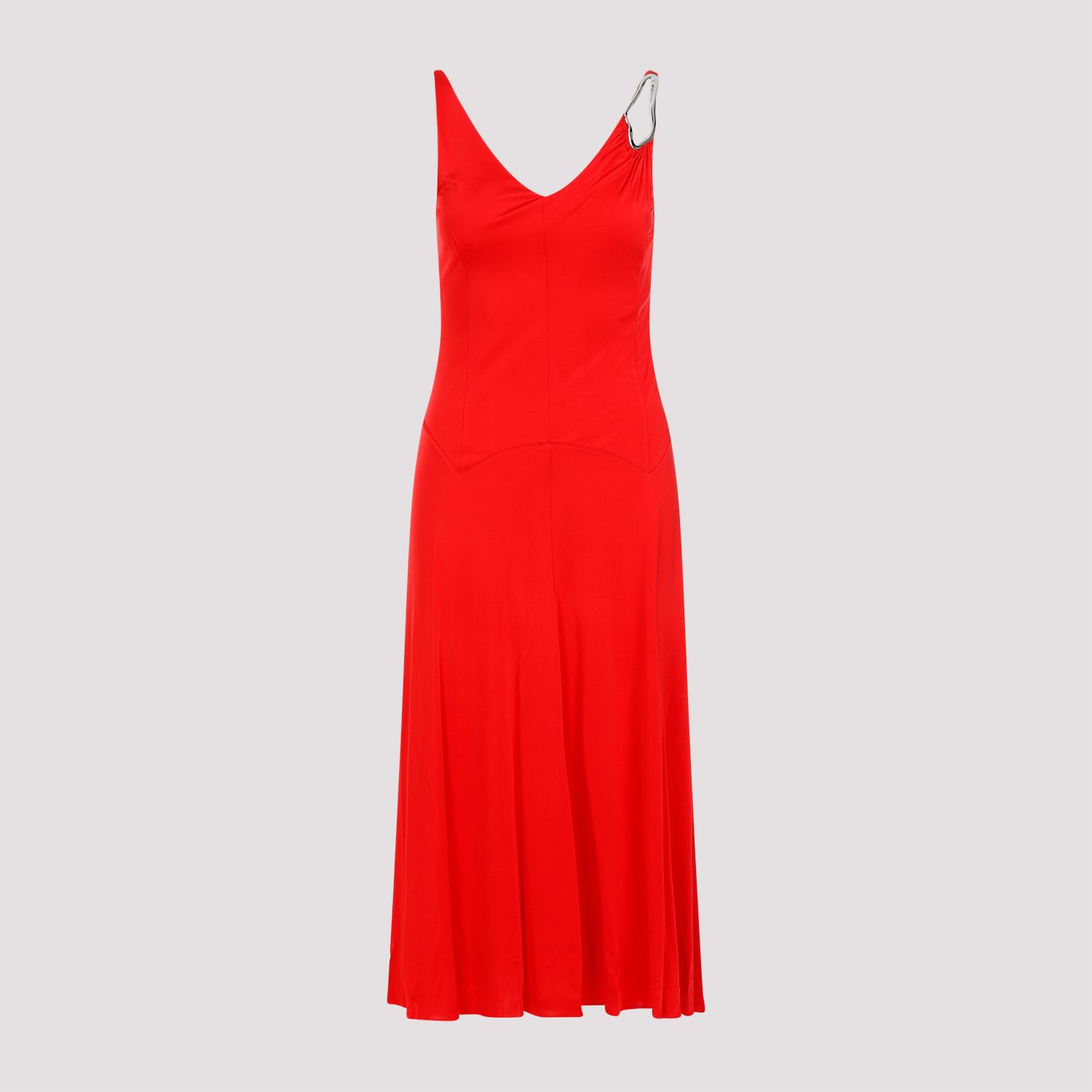 LANVIN  Abito Midi Rosso A-Line Senza Maniche Lanvin Sconti questo mese