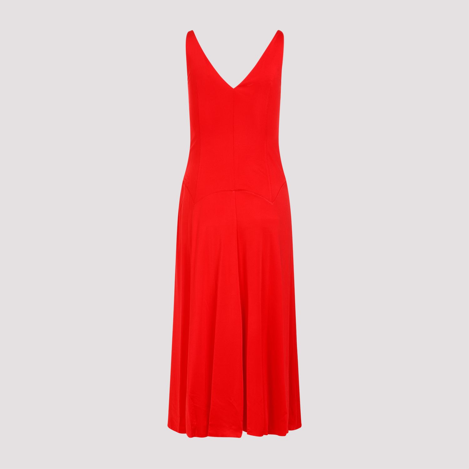 LANVIN  Abito Midi Rosso A-Line Senza Maniche Lanvin Sconti questo mese