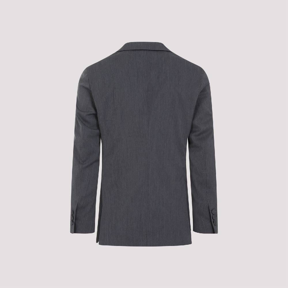 PALM ANGELS  Blazer Monogramma Grigio Chiaro Palm Angels - Uomo Poliestere e Lana In Linea