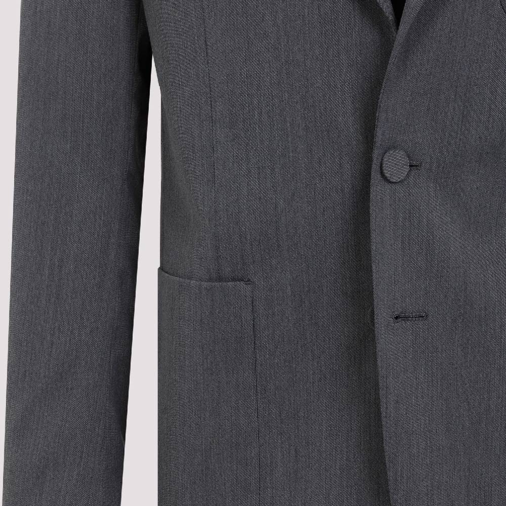 PALM ANGELS  Blazer Monogramma Grigio Chiaro Palm Angels - Uomo Poliestere e Lana In Linea