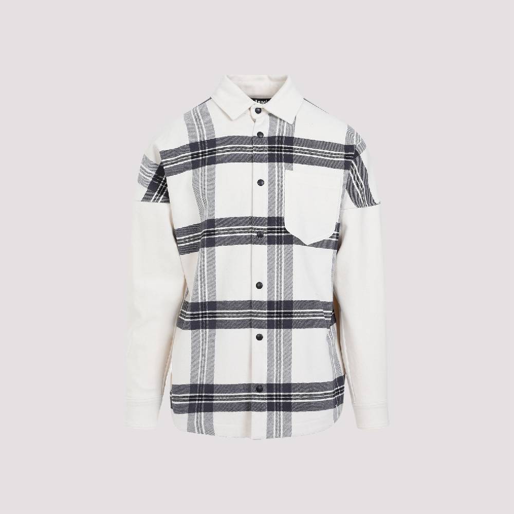 PALM ANGELS  Camicia Overshirt a Quadri Bianco Spento Palm Angels - Uomo Nuovo
