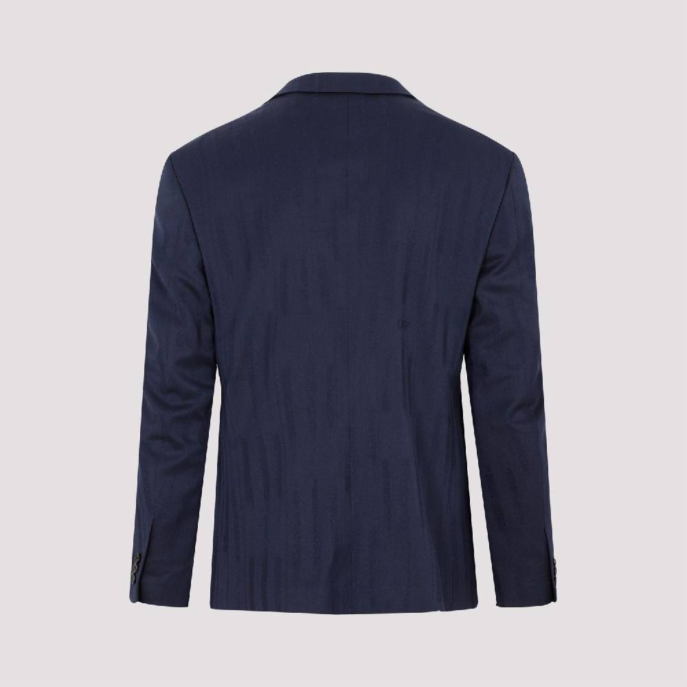OFF-WHITE  Giacca Uomo Off-White in Lana Blu Shibori Vendita