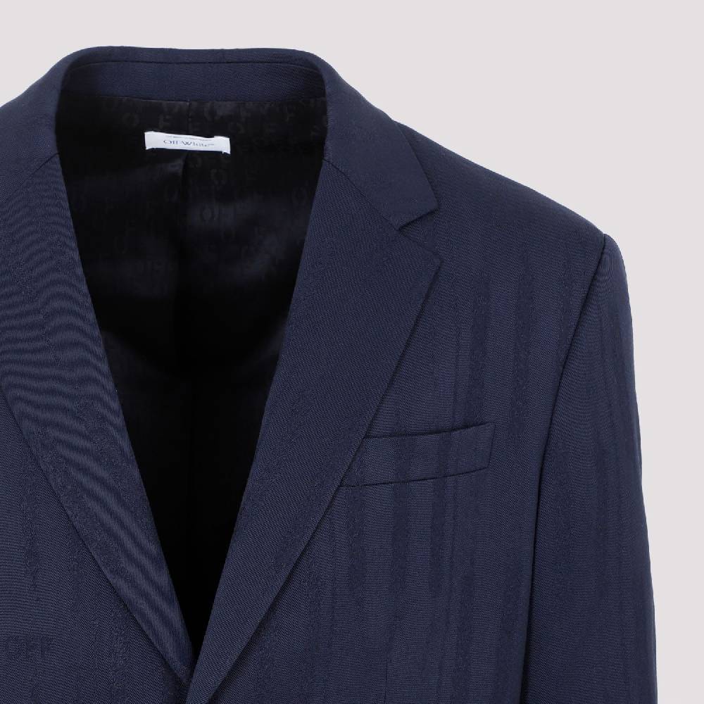 OFF-WHITE  Giacca Uomo Off-White in Lana Blu Shibori Vendita
