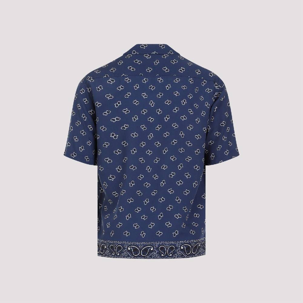 PALM ANGELS  Camicia Bowling Blu Navy Paisley Palm Angels Uomo Promozione