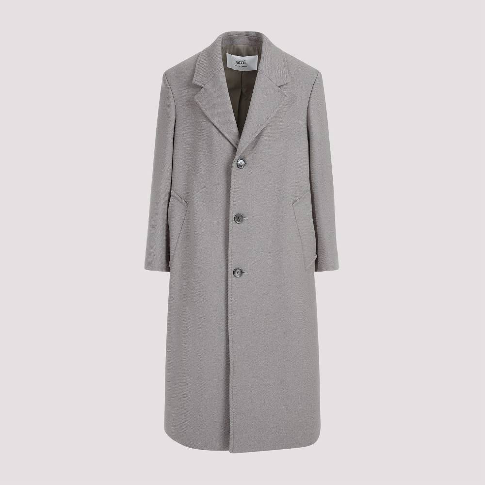 AMI  Cappotto Uomo AMI Taupe in Misto Lana Oversize Spedizione Gratuita