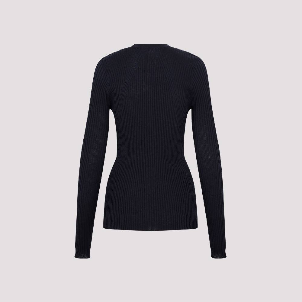 JIL SANDER  Cardigan Blu Notte in Lana e Seta da Donna Jil Sander Soddisfazione Garantita