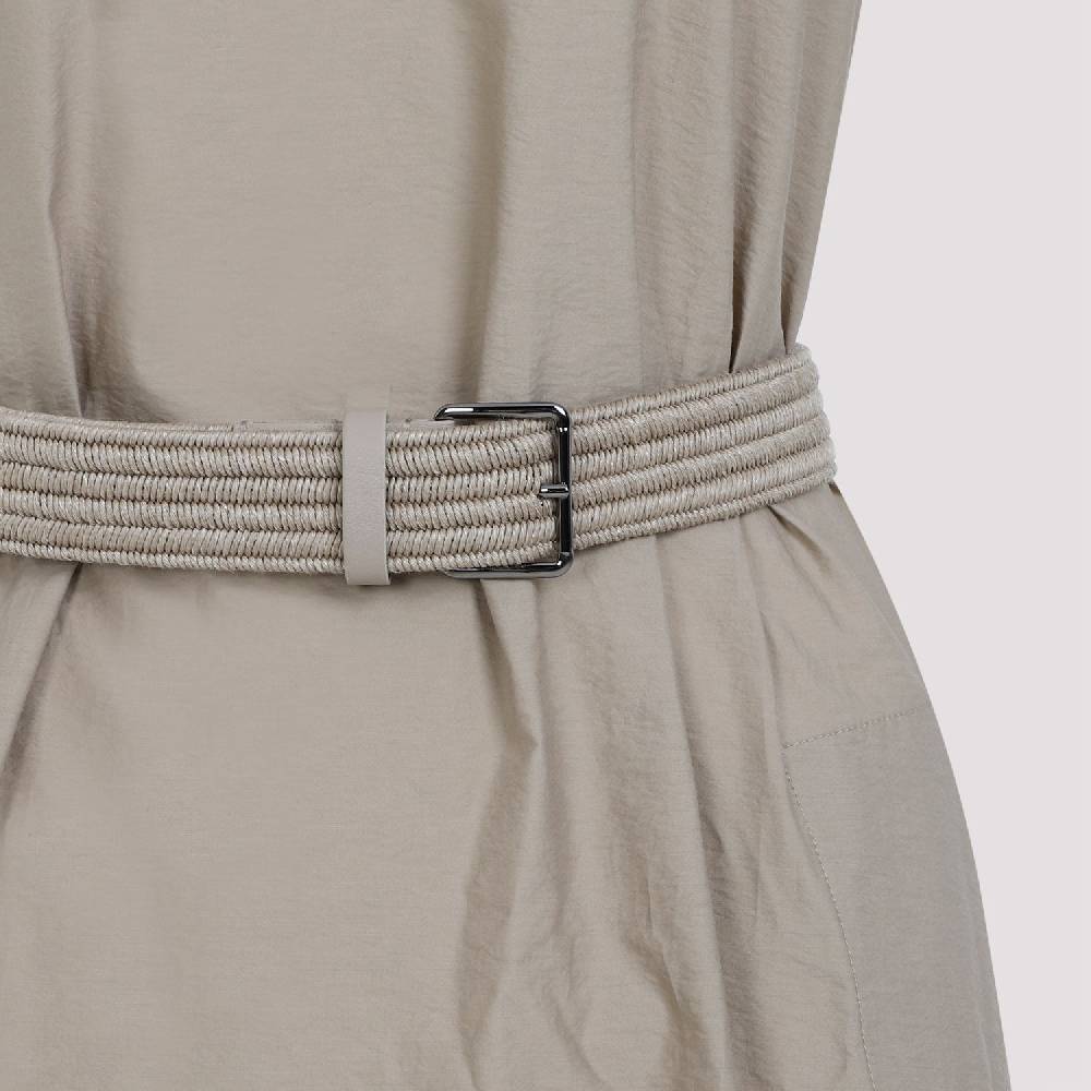 BRUNELLO CUCINELLI  Abito Beige Senza Maniche in Cotone Misto Brunello Cucinelli Consegna Veloce