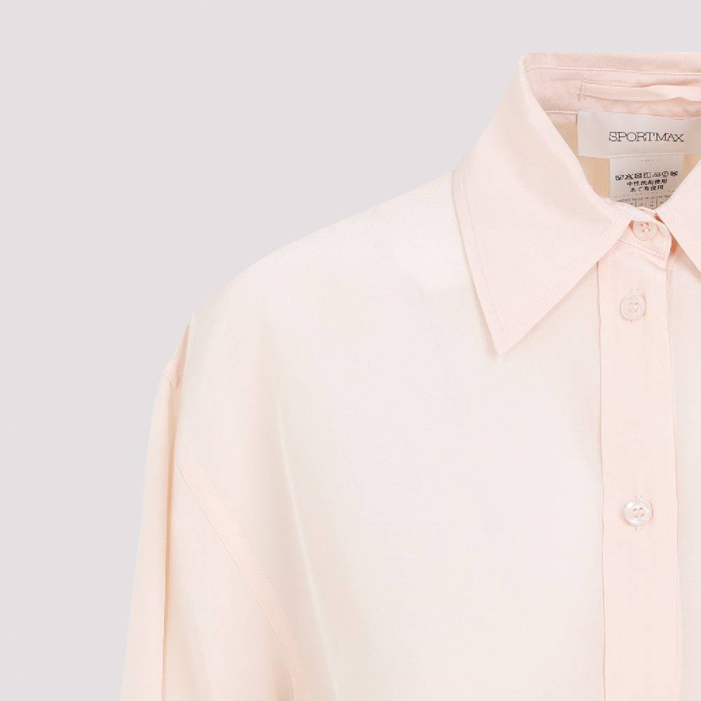 SPORTMAX  Camicia in Crepe di Seta Rosa Sportmax Rovigo per Donna Promozione Limitata