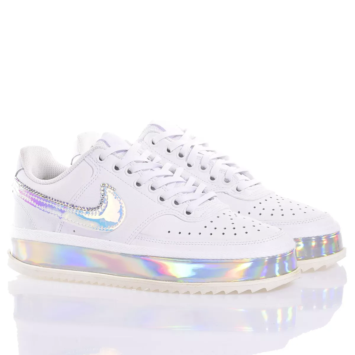 NIKE  Sneakers Nike Court Vision in Eco-Pelle - Bianco Multicolore Convenienza