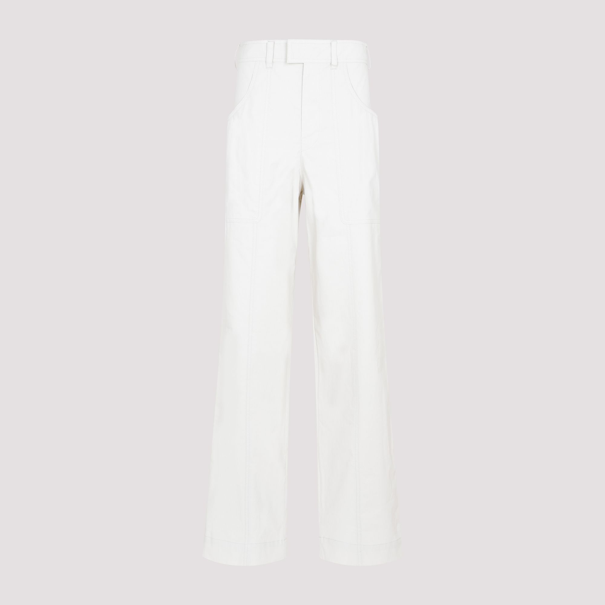 ISABEL MARANT  Pantaloni Ampio Gamba Ecru di Cotone Isabel Marant Offerta