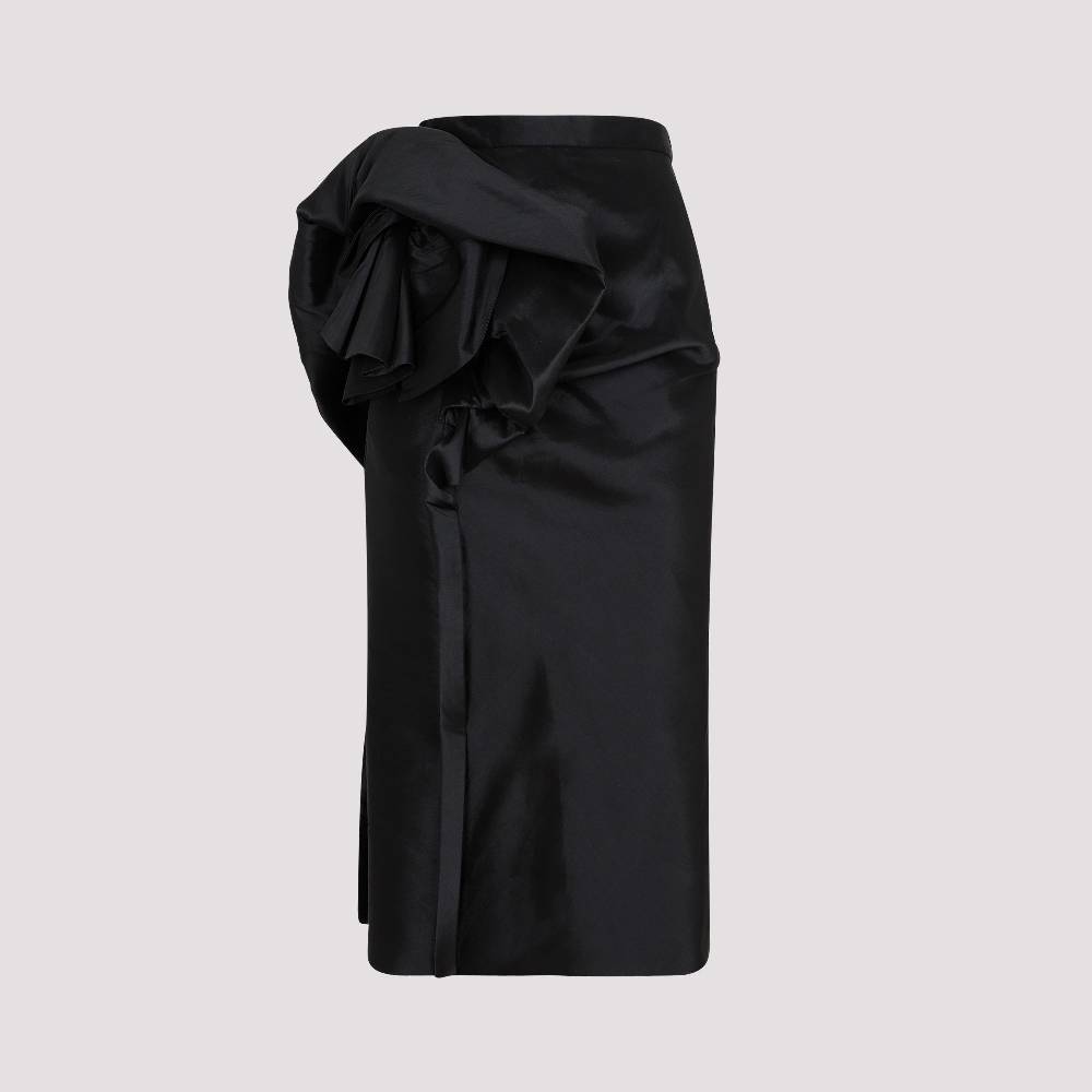 MAISON MARGIELA  Gonna Midi Nera Drappeggiata Maison Margiela - Misto Poliestere/Seta Economico