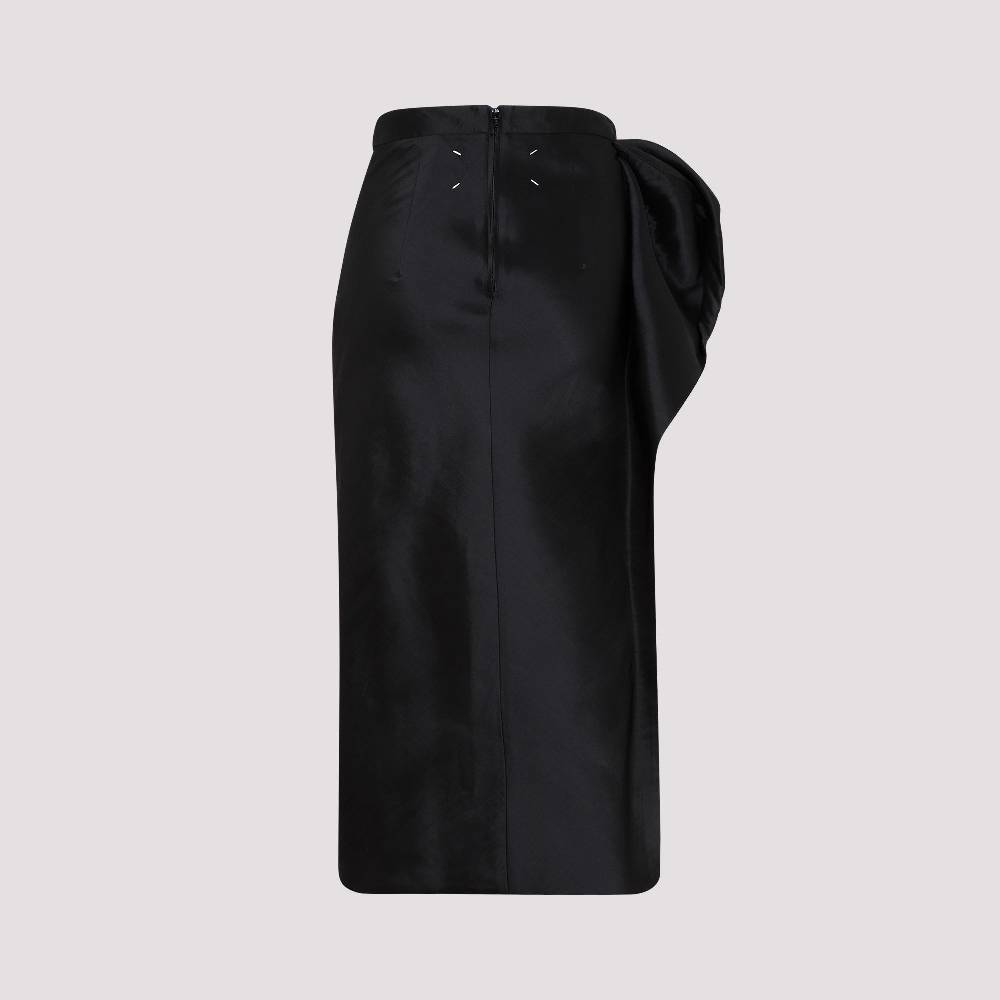 MAISON MARGIELA  Gonna Midi Nera Drappeggiata Maison Margiela - Misto Poliestere/Seta Economico