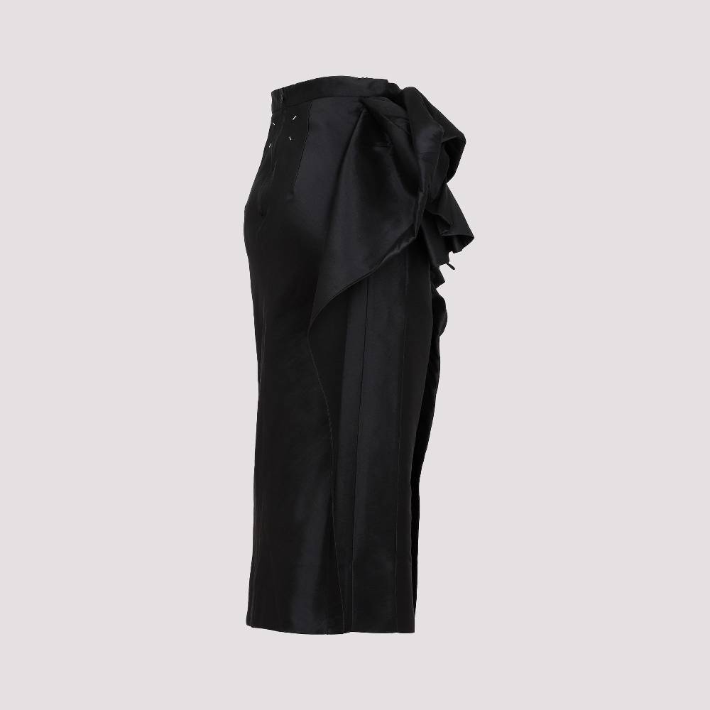 MAISON MARGIELA  Gonna Midi Nera Drappeggiata Maison Margiela - Misto Poliestere/Seta Economico