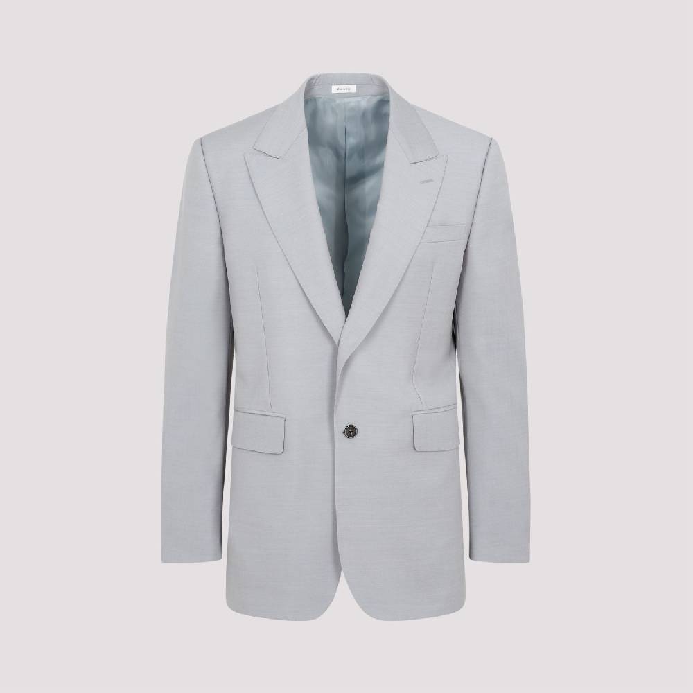 ALEXANDER MCQUEEN  Giacca Uomo Grigia in Lana-Mohair di Alexander McQueen Online