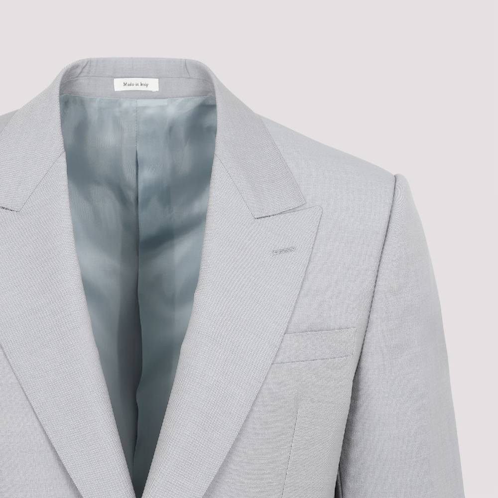 ALEXANDER MCQUEEN  Giacca Uomo Grigia in Lana-Mohair di Alexander McQueen Online