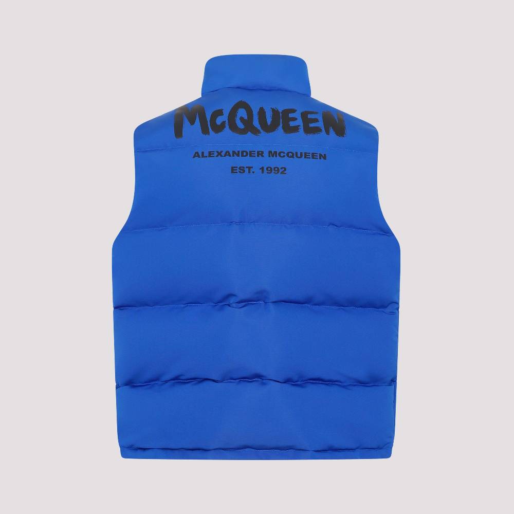 ALEXANDER MCQUEEN  Gilet Imbottito Ultramarino Alexander McQueen - Giacca Blu in Poliestere Uomo Saldi