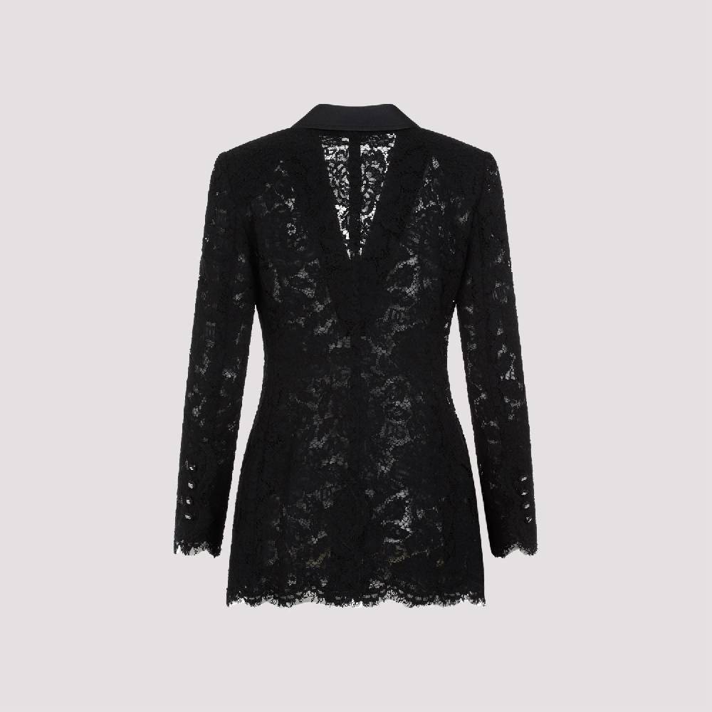 DOLCE & GABBANA  Giacca Pizzo Cotone Nero Dolce & Gabbana Vendita Calda