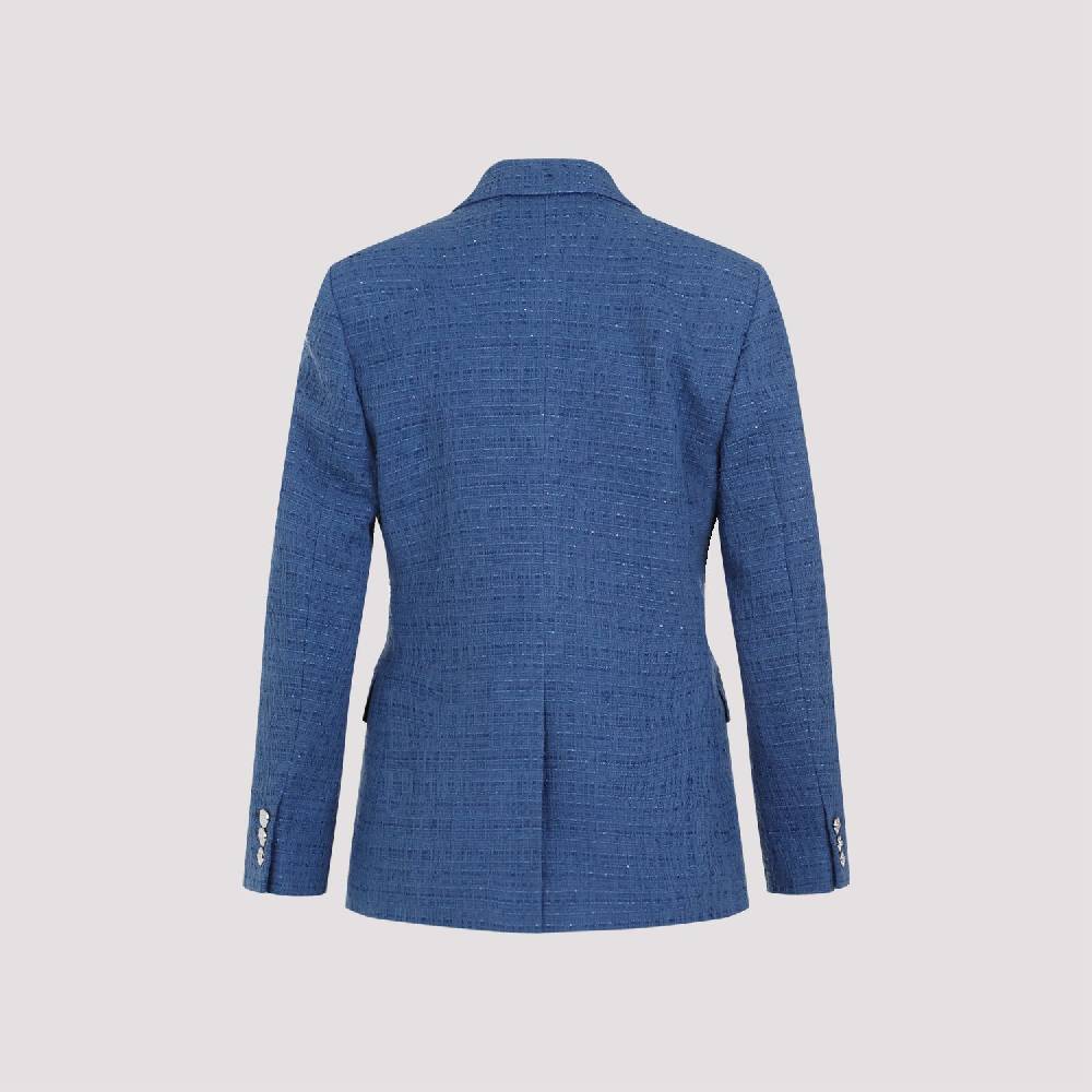 VERSACE  Blazer Tweed Cotone Blu Versace da Donna Negozio