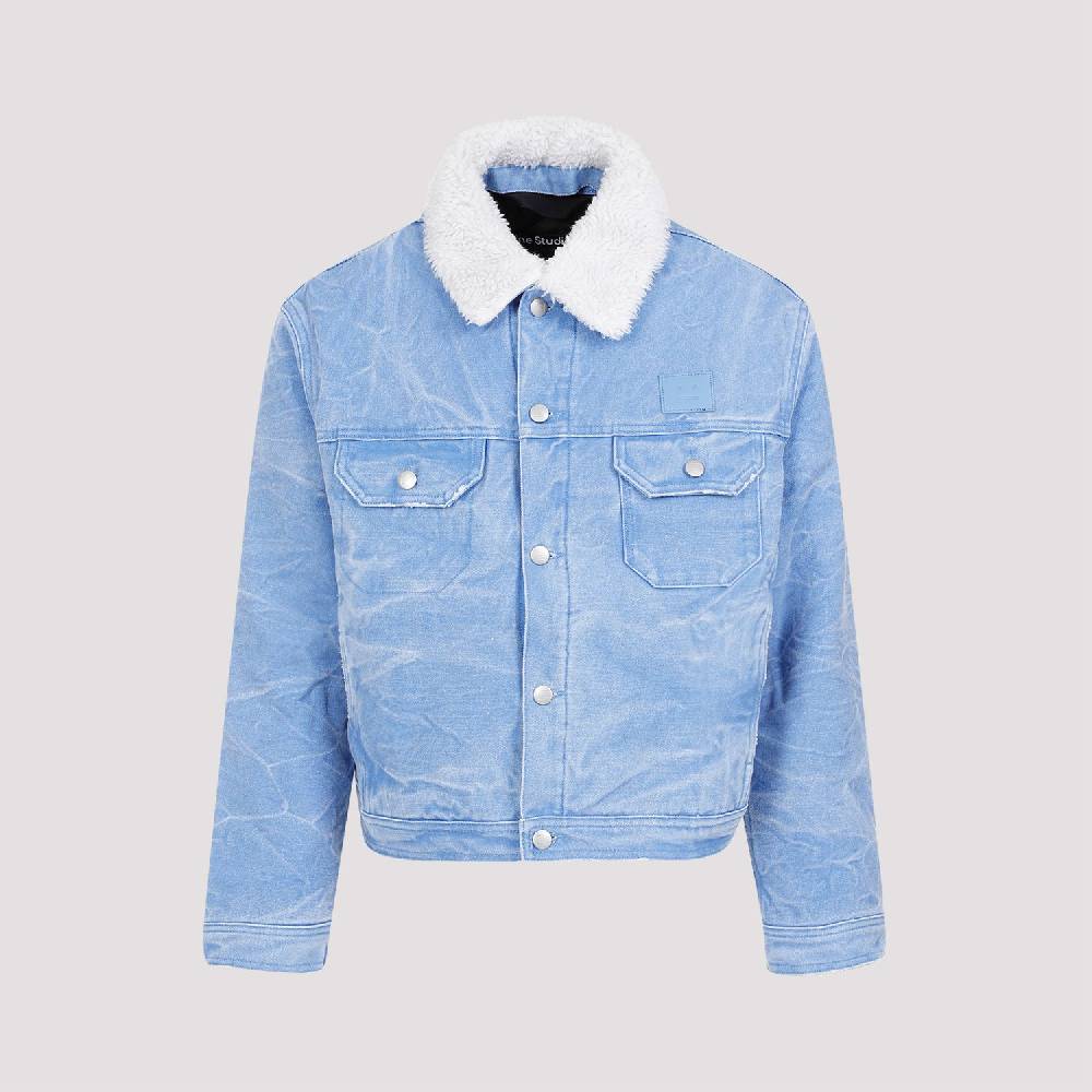 ACNE STUDIOS  Giacca di Cotone Blu Acne Studios con Collo Rimovibile In Saldo
