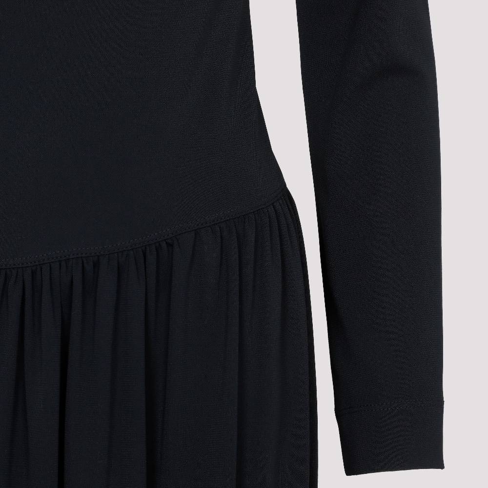LANVIN  Abito Midi Drappeggiato Nero LANVIN con Spilla Spedizione gratuita
