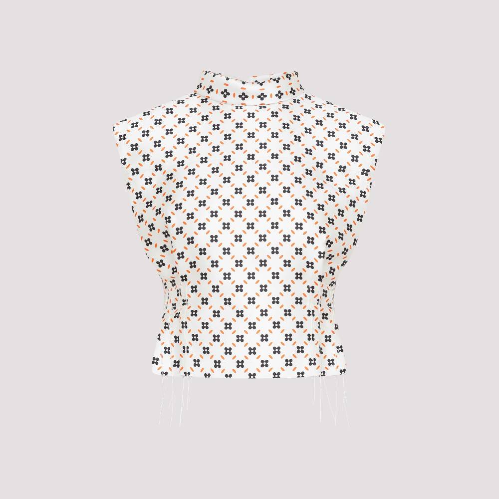 LANVIN  Top Senza Maniche con Collo Alto Floreale LANVIN Grande vendita