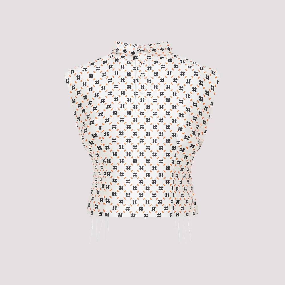 LANVIN  Top Senza Maniche con Collo Alto Floreale LANVIN Grande vendita