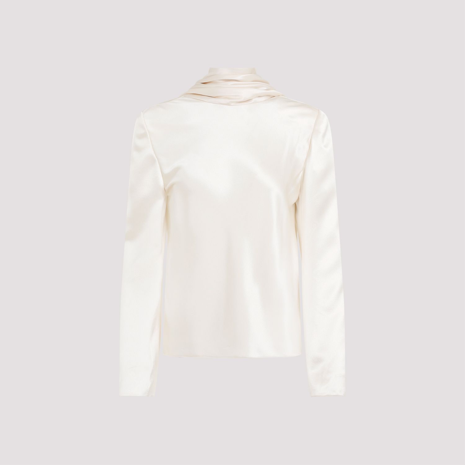SAINT LAURENT  Blusa Drappeggiata in Seta Saint Laurent - Color Carne Offerta per la Festa della Mamma