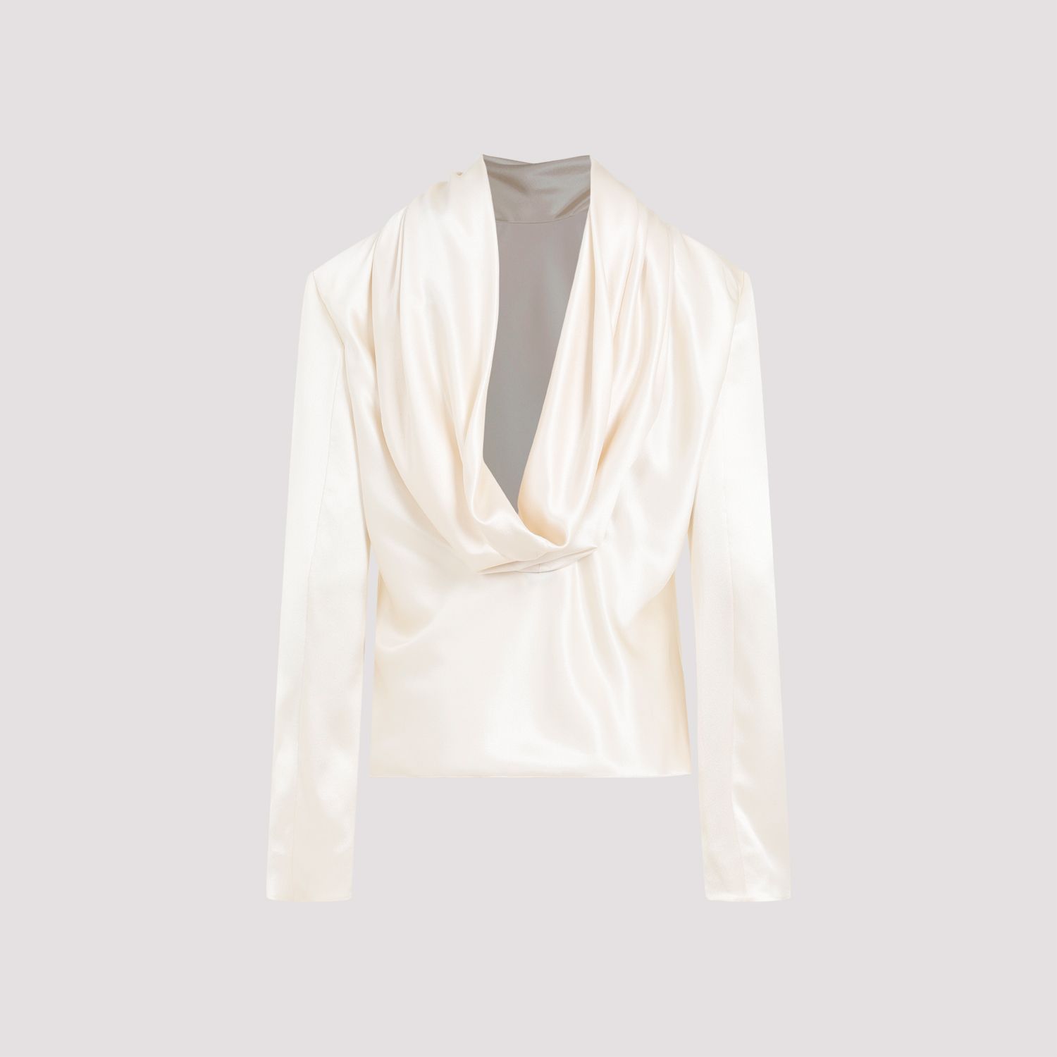 SAINT LAURENT  Blusa Drappeggiata in Seta Saint Laurent - Color Carne Offerta per la Festa della Mamma