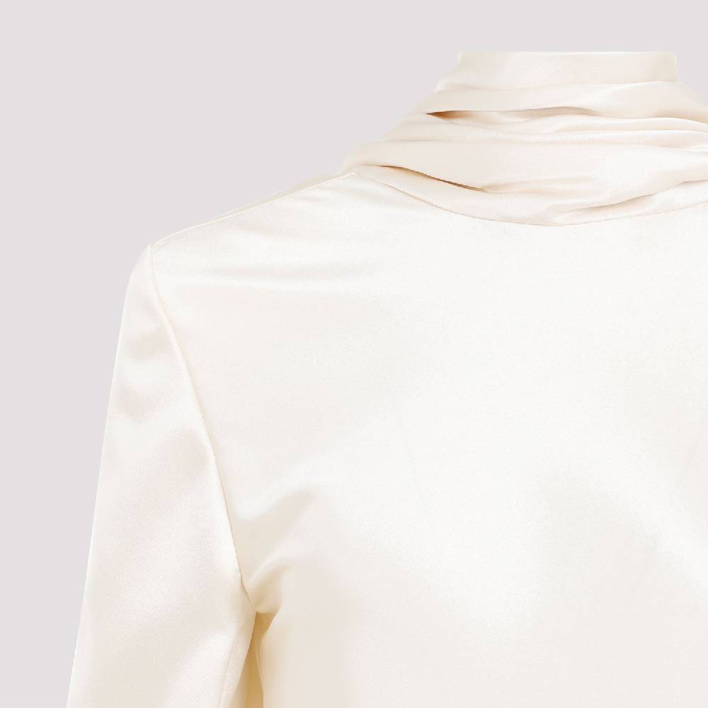 SAINT LAURENT  Blusa Drappeggiata in Seta Saint Laurent - Color Carne Offerta per la Festa della Mamma