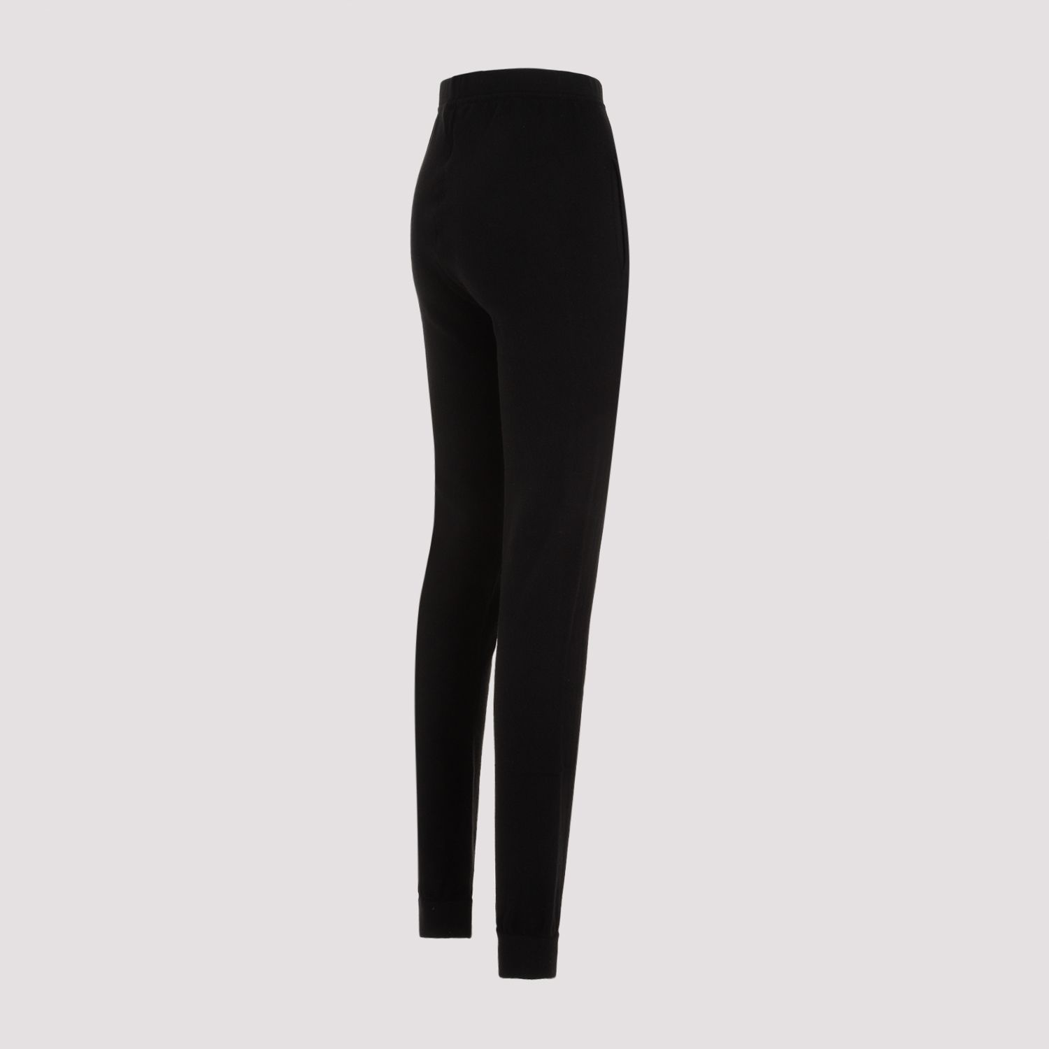 SAINT LAURENT  Leggings in Cashmere Nero a Vita Alta Saint Laurent Offerta San Valentino