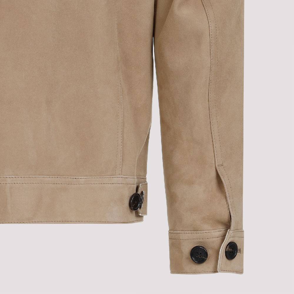DUNHILL  Giacca di Pelle Scamosciata Marrone Dunhill Uomo Latest fashion