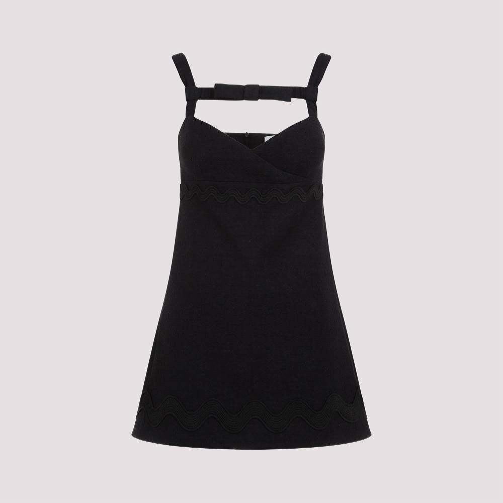 PATOU  Abito Mini Nero in Cotone con Fiocco PATOU Online Outlet